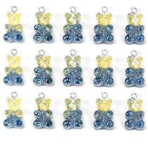Pingentes De Urso De Resina Com Glitter, 10 Peças, Cabochões De Urso Gummy Para Colar, Pingente,