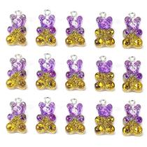 Pingentes De Urso De Resina Com Glitter, 10 Peças, Cabochões De Urso Gummy Para Colar, Pingente,