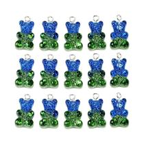 Pingentes De Urso De Resina Com Glitter, 10 Peças, Cabochões De Urso Gummy Para Colar, Pingente,