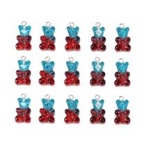 Pingentes De Urso De Resina Com Glitter, 10 Peças, Cabochões De Urso Gummy Para Colar, Pingente,
