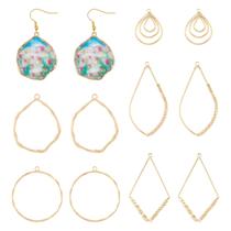 Pingentes FASHEWELRY banhados a ouro 18K, moldura traseira aberta, 10 unidades Pingentes FASHEWELRY banhados a ouro 18K, moldura traseira aberta, 10 unidades