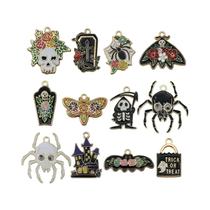 Pingentes Góticos De Halloween Com Caveira, Traça, Lápide E Aranha, 10-12 Peças, Berloques De Liga Pingentes Góticos De Halloween Com Caveira, Traça, Lápide E Aranha, 10-12 Peças, Berloques De Liga