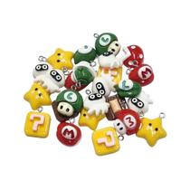 Pingentes Super mario micangas para bijuterias pulseiras infantil 20 unidades