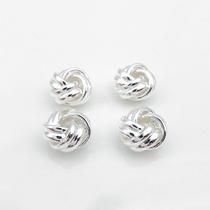 Pingentes Trançados Banho Ouro 18k Rose Prata 925 Minimalista cor:prataTamanho:9,5 MM