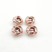 Pingentes Trançados Banho Ouro 18k Rose Prata 925 Minimalista cor:roseTamanho:7MM
