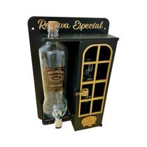 Pingômetro Cabine em MDF Reserva Decorativo Pinga Cachaça com Torneira Grife de Boteco