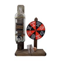 Pingometro Cachaça com Jogo de Roleta Drink 24x13x40 Madeira Pinus