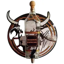 Pingômetro de Parede Boi de Rodeio com Laço em Madeira Decor