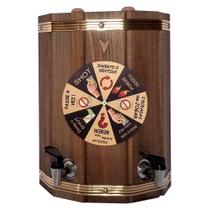 Pingômetro Duplo Adega Barril Rústico Gira Roleta Drink Decor