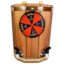 Pingômetro Duplo Adega Barril Rústico Gira Roleta Shot Decor