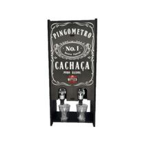 Pingômetro Duplo Decorativo em MDF Pinga Cachaça Vodka Whisky Jack Boteco com Duas Torneira