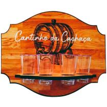 Pingometro Placa Madeira Cantinho Da Cachaça 4 Copos