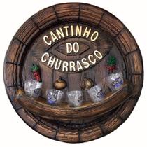 Pingometro Placa Tampa de Barril Decorativa Cantinho do Churrasco - 5 Copos