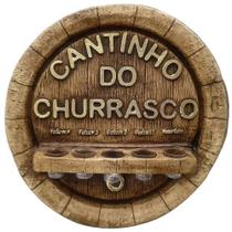 Pingômetro Placa Tampa de Barril Rústica Cantinho do Churrasco - 5 Copos Pingômetro Placa Tampa de Barril Rústica Cantinho do Churrasco - 5 Copos