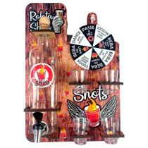 Pingometro Rústico Com Jogo De Roleta Gira Gira Drinks Shot