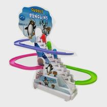 Pinguim Brinquedo Pista Musical Pinguim Escorregador Escada A Pilha