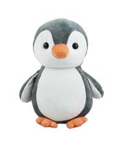 Pinguim Cinza de Pelúcia 22cm - Olhos de Plástico