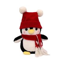 Pinguim de Pelúcia Fofo 25-35cm - Brinquedo Macio com Chapéu e Cachecol Pinguim de Pelúcia Fofo 25-35cm - Brinquedo Macio com Chapéu e Cachecol