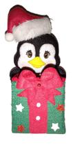 Pinguim Natalino em Feltro com Caixa 23 cm (Artesanal)