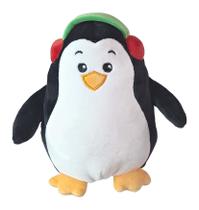 Pinguim Natalino Pelúcia Preta Branca De Natal 18Cms - Fizzy