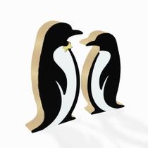 Pinguins Em Madeira Decoryou - Ref 315 - 2 Peças