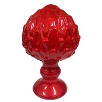 Pinha Decorativa Encanto em Cerâmica - Vermelha Brilhante - Retrofenna