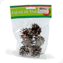 Pinha Decorativa Natalina 4cm com Glitter c/ 6