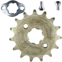 Pinhão de transmissão relação 15 dentes CG125 CG150 CG160 Fan Titan Start Sport NXR125 NXR150 NXR160 Bros XRE190 trava