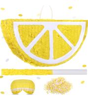 Pinhata limão, com bastão, tapa olhos e confetes - Pinhatas Nacionais