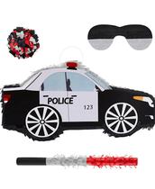 pinhata polícia, com bastão, tapa olhos e confetes - Pinhatas Nacionais