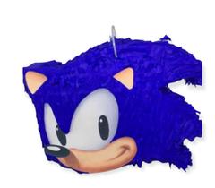 Pinhata Sonic, com bastão, tapa olhos e confetes