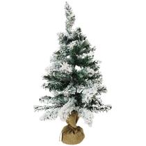 Pinheiro Nevado Rústico Luxo Base Linho Juta 60cm - Bela Flor