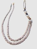 Pinhola Tala Rebengue Em Couro Trançado Argolas em Metal