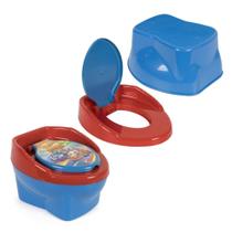 Pinico Infantil Troninho Desfralde Privadinha Azul e Vermelho Menino - Lugo Brinquedos