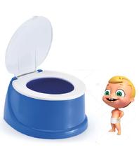 Pinico/Troninho infantil com Tampa Banheiro Didático Educativo Para o Bebê - Azul - PLASNORTHON