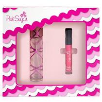 Pink Sugar 2 Piece Gift Set para Mulheres, Travel Size Eau de Toilette Perfume + Lip Gloss
