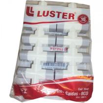 Pino 3 Saidas 2 Polos Luster Branco 2042 - Kit C/10