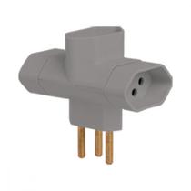 Pino 3 Saidas 2 Polos+Terra Ilumi ''T'' Cinza 12250 - Kit C/10