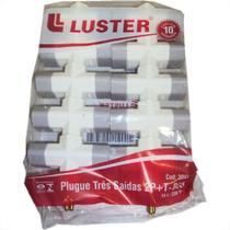 Pino 3 Saidas 2 Polos+Terra Luster Branco 2044 - Kit C/10