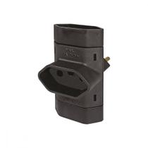 Pino 3 Saidas 2 Polos+Terra Perlex Preto 345Prc/10 - Kit C/10
