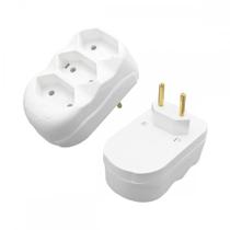 Pino 3 Saidas Flp Reto 2 Polos 10A. Branco ./ Kit Com 10 Peças