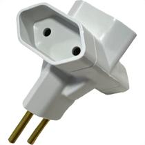 Pino 3 Saidas Ilumi 2 Polos 10A.Cinza - 1213Pct - Kit C/10 Pecas