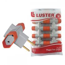 Pino 3 Saidas Luster 2 Polos 10A. Cinza/Laranja 2041 - Kit C/10 Peca