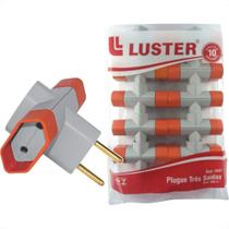 Pino 3 Saidas Luster 2 Polos 10A. Cinza/Laranja - 2041 - Kit C/10 Pecas Pino 3 Saidas Luster 2 Polos 10A. Cinza/Laranja - 2041 - Kit C/10 Pecas
