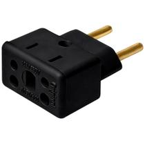 Pino Adaptador Bob Quad Preto 10/20A Porcelana Sintética