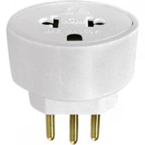 Pino Adaptador (Entrada =3 Redondo/Saida =2 Universal+Redondo) Ilumi Branco 1211Pct - Kit C/10
