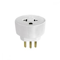 Pino Adaptador (Entrada =3 Redondo/Saida =2 Universal+Redondo) Ilumi Branco 1211Pct - Kit C/10