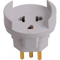 Pino Adaptador (Entrada =3 Redondo/Saida =2 Universal+Redondo) Ilumi Cinza 1209Pct - Kit C/10 Pino Adaptador (Entrada =3 Redondo/Saida =2 Universal+Redondo) Ilumi Cinza 1209Pct - Kit C/10