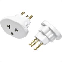 Pino Adaptador Flp Universal 2 Polos+Terra 10A. Branco - Kit C/10 Pecas Pino Adaptador Flp Universal 2 Polos+Terra 10A. Branco - Kit C/10 Pecas