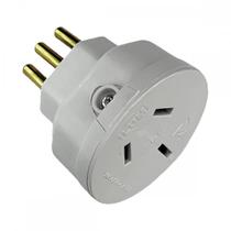 Pino Adaptador Ilumi 3 Polos Chatos Para 2 Polos+Terra 20A. Cinza - 1216Pct - Kit C/10 Pecas